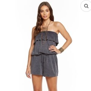 New! Revolve Chaser Heirloom Strapless Ruffle Romper. Medium.